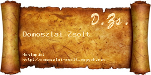 Domoszlai Zsolt névjegykártya